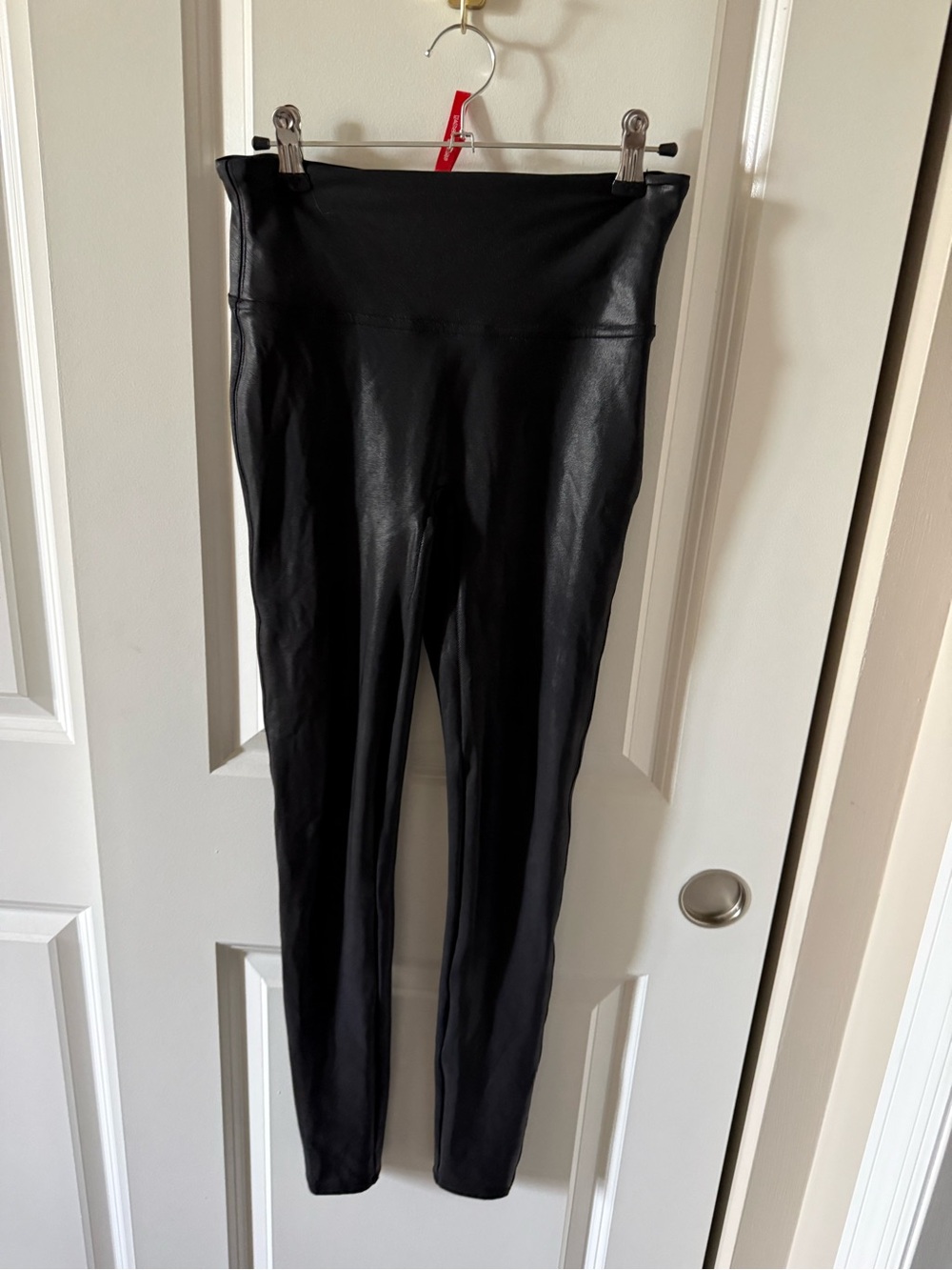 SPANX Black Faux Leather High-Waist Leggings